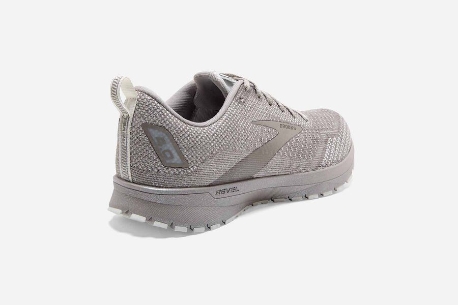 Brooks Running Shoes Womens White/Silver - Revel 4 Road - 5830-XBGFH